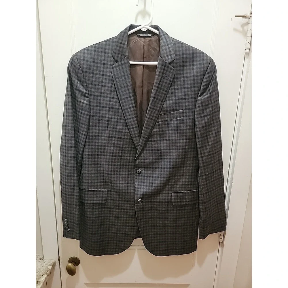 Jack Victor Exclusive Collection Plaid Napoli Sport Coat Blazer Made Canada 42L
